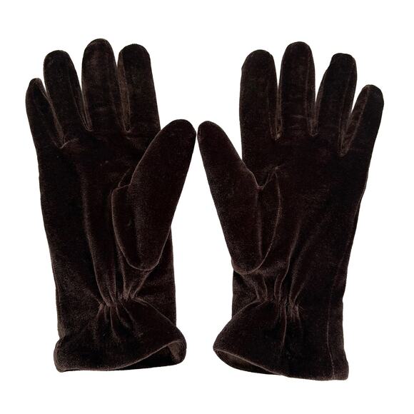 Cejon Velvet Winter Gloves | 40g Thinsulate | Velour Soft Warm | Brown One Size - Picture 2 of 5